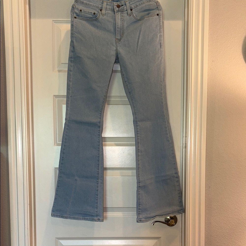 Stylish Blue Wide Leg Flare Jeans